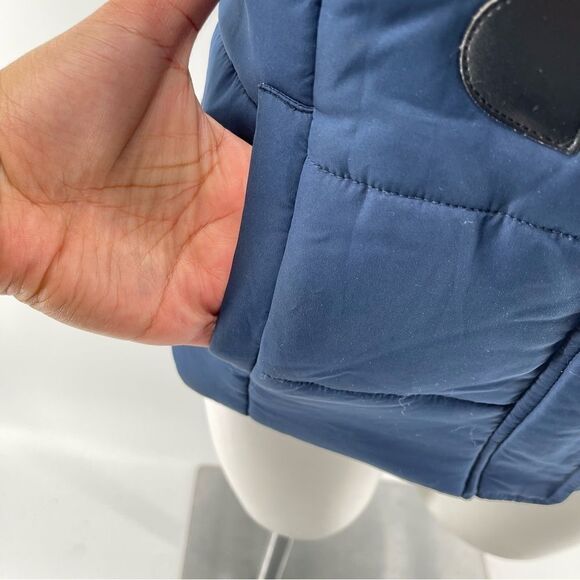 Love Tree Women’s Navy Blue Full Zip Faux Fur Trim Hooded Puffer Vest Small - Picture 9 of 15